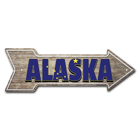 Alaska Arrow Sign Funny Home Decor 18in Wide